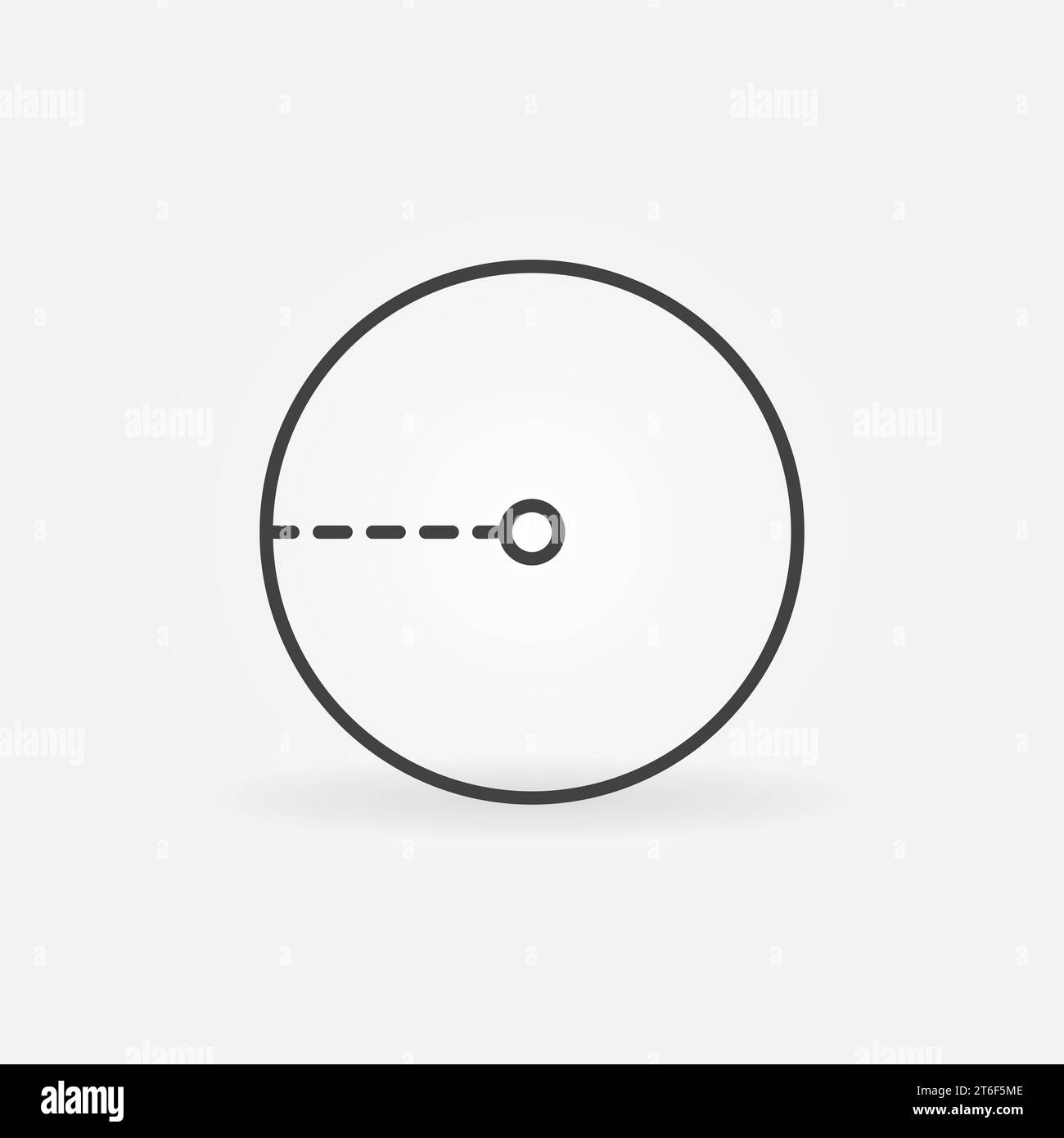 Radius of a Circle vector concept linear icon or symbol Stock Vector ...