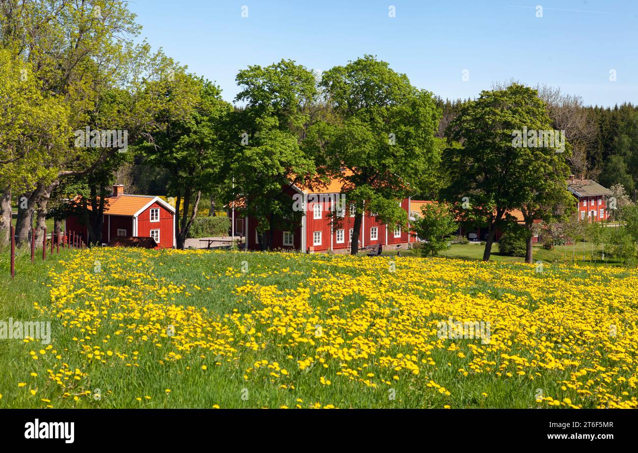 PERSHYTTAN, SWEDEN ON MAY 18, 2018. Buildings where Bergsman in charge of the Iron Foundry lived. Cultural memorial. Editorial use. Stock Photo