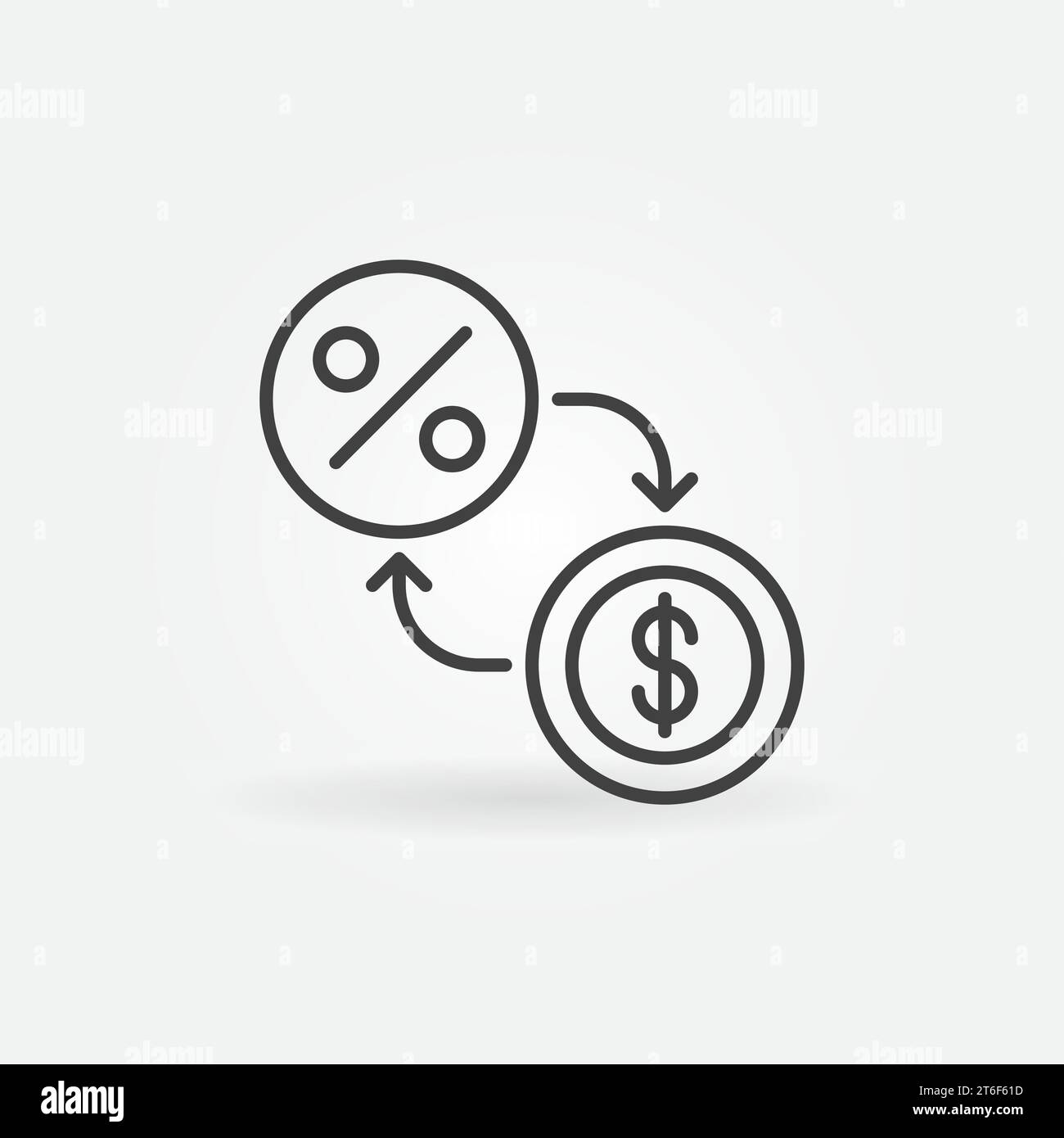 Dollar and Percent vector Inflation concept outline icon or symbol ...