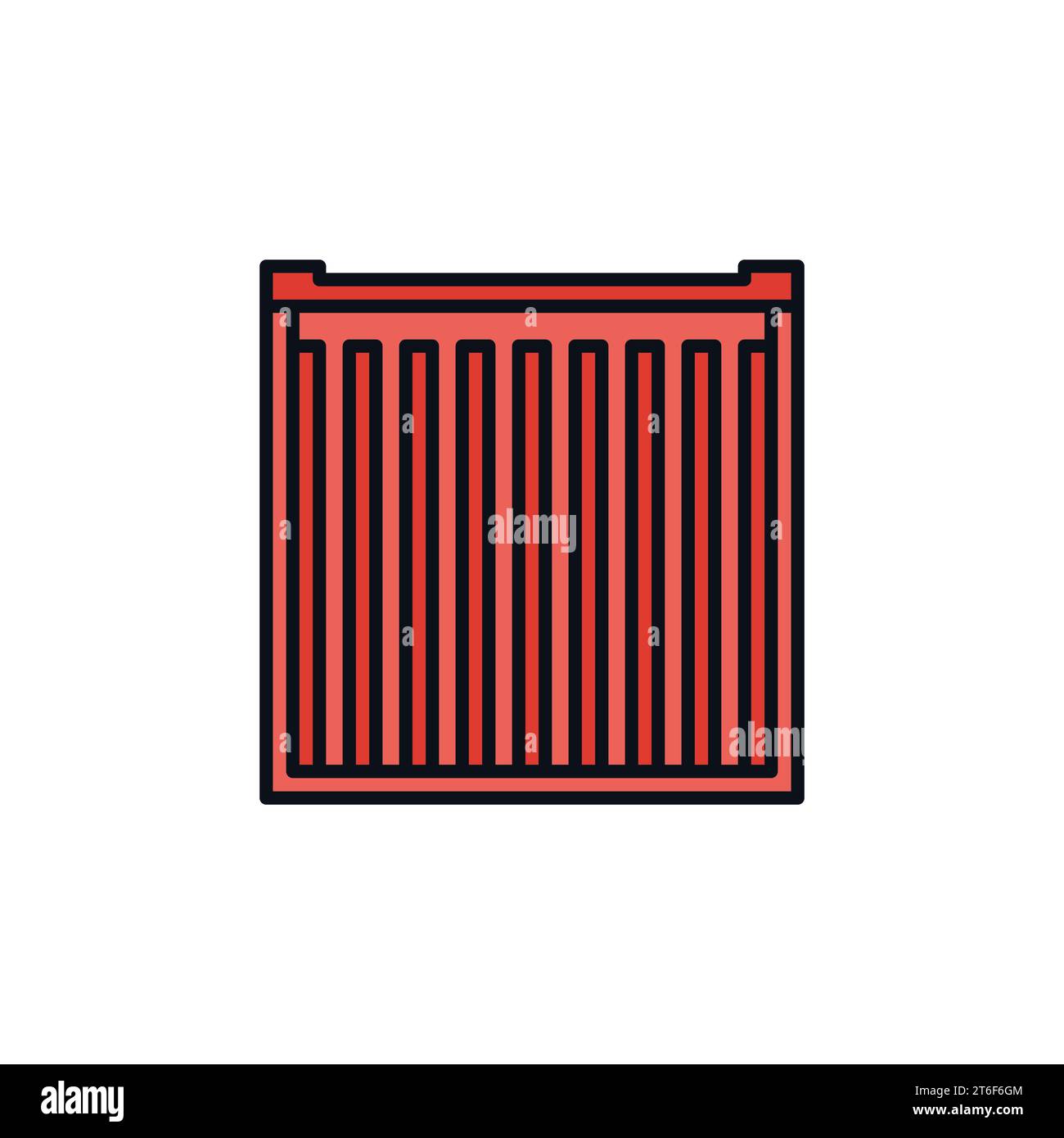 Red Shipping Container vector concept modern icon - Back View Stock ...