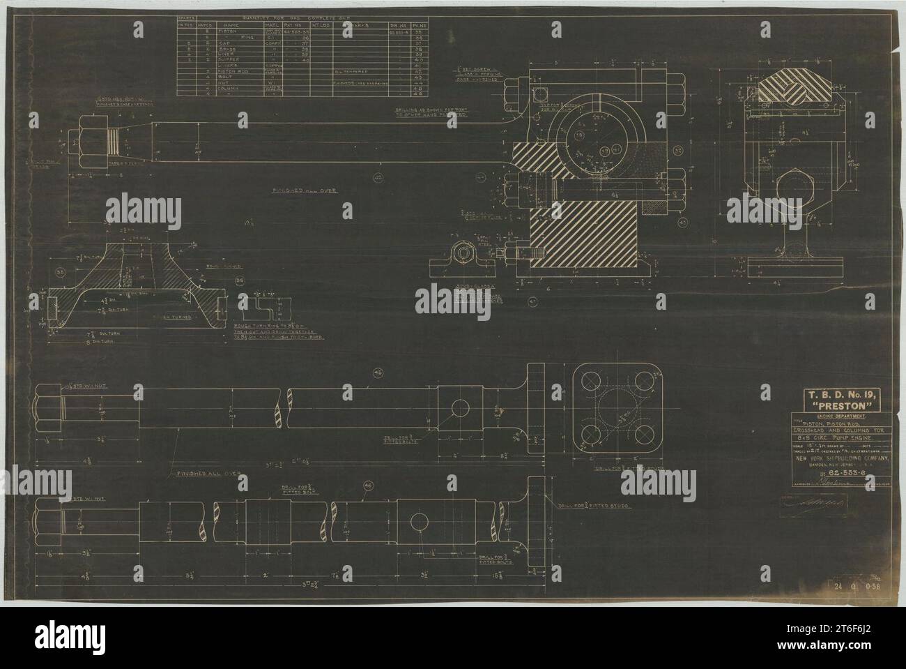 USS Preston (DD19) Piston, Piston Rod, Crosshead and Columns for 8