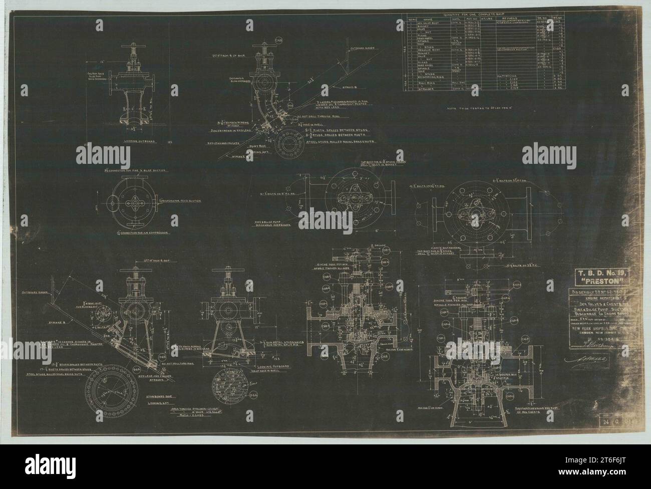 USS Preston (DD19) Sea Valves & Chests for Fire & Bilge Pump Suction