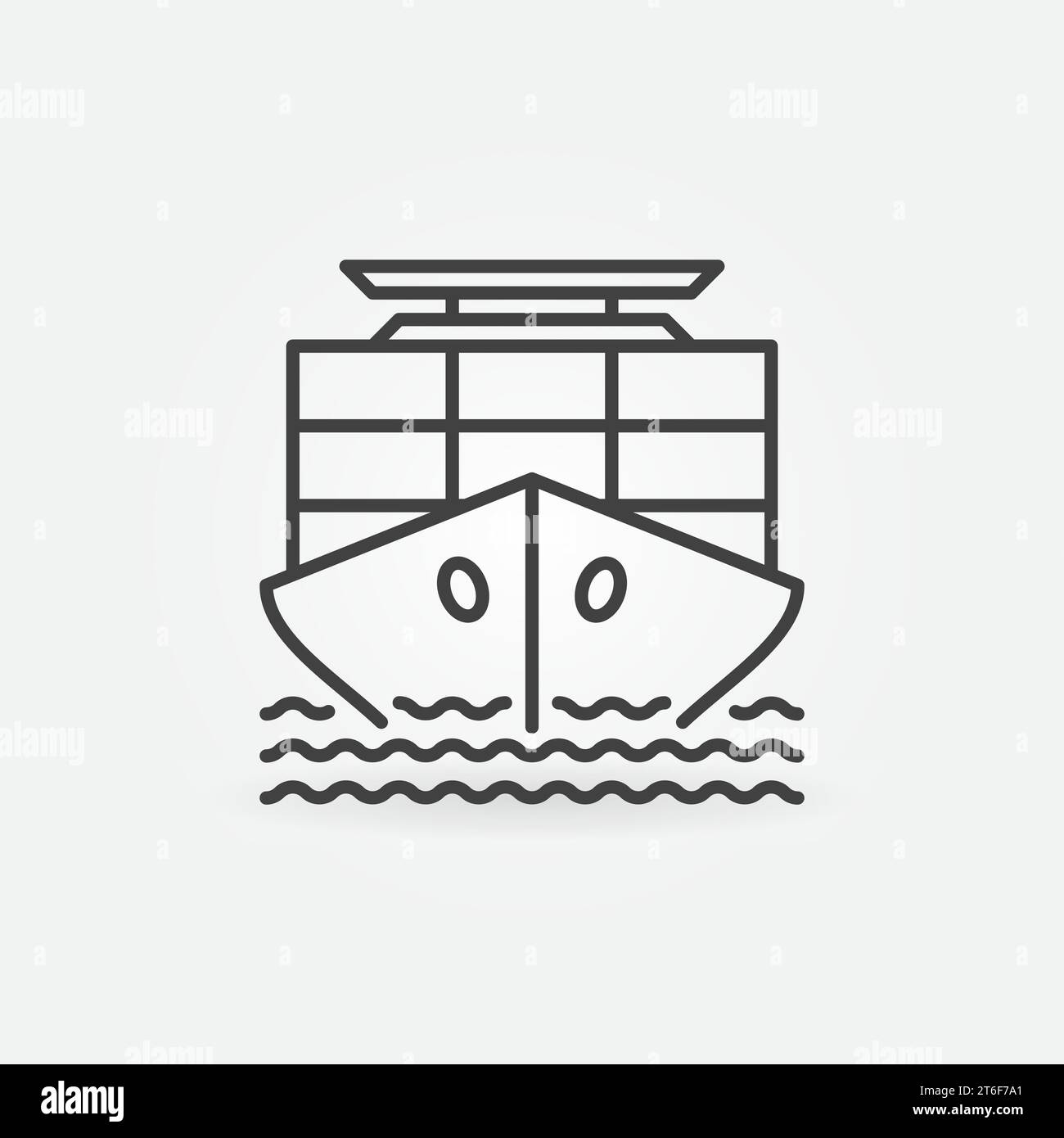 Ship with Containers vector International Cargo concept outline icon or ...