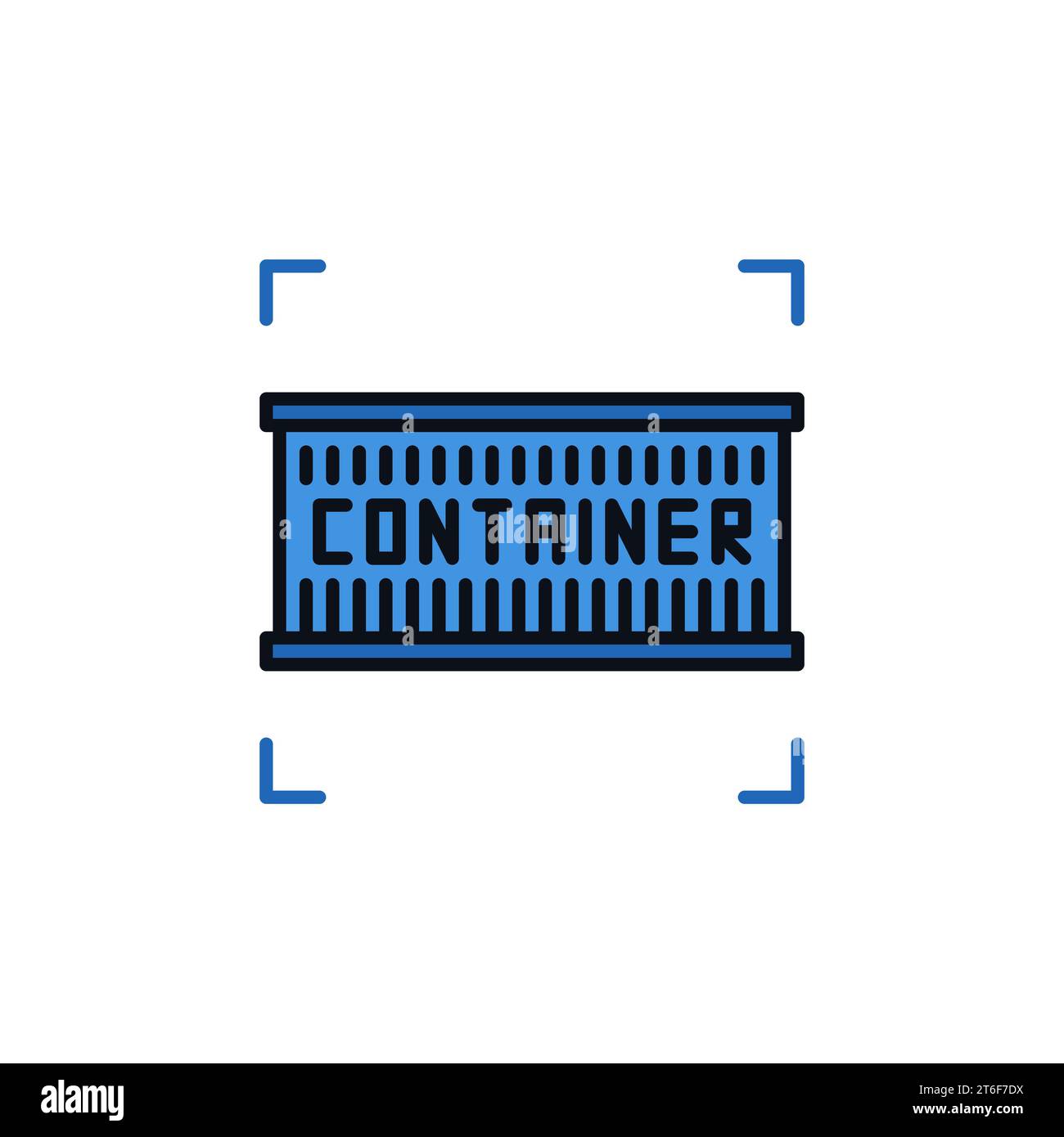 Blue Container vector Shipping concept modern icon or design element ...