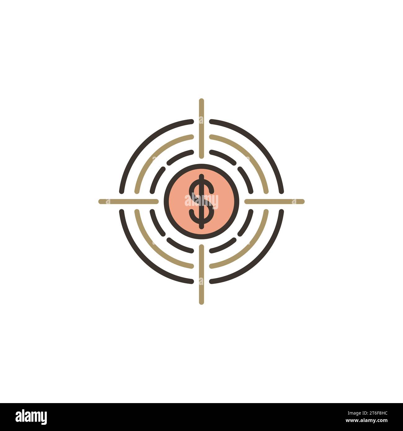 Target with Dollar vector Investment concept colored icon or design element Stock Vector