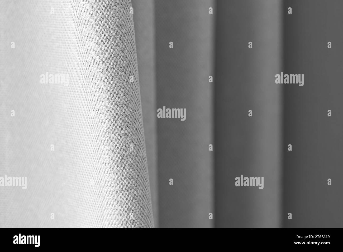 Wavy white curtain. Abstract background photo with selective soft focus Stock Photo