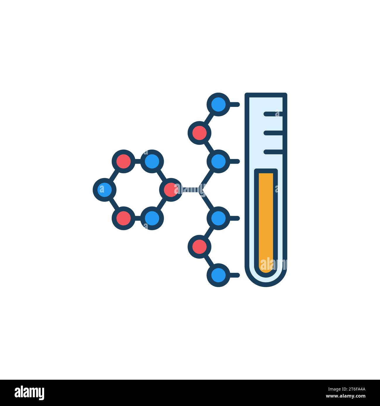 Chemical Molecule with Test-Tube vector Science concept colored icon or sign Stock Vector