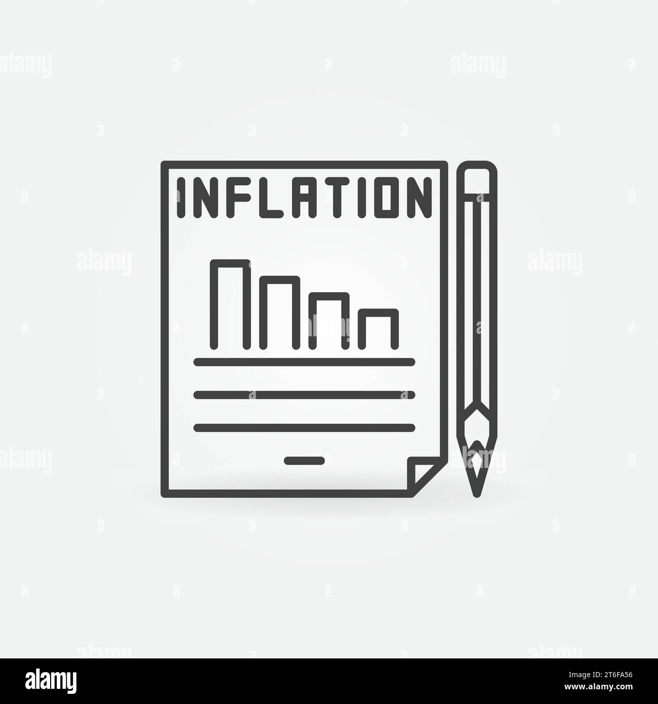Inflation Report with Pencil vector thin line concept icon or symbol ...