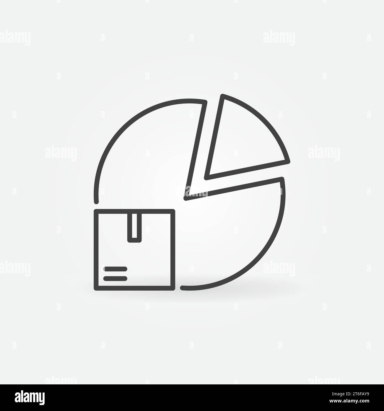 Box with Pie Chart vector Inventory Control concept icon or sign in ...