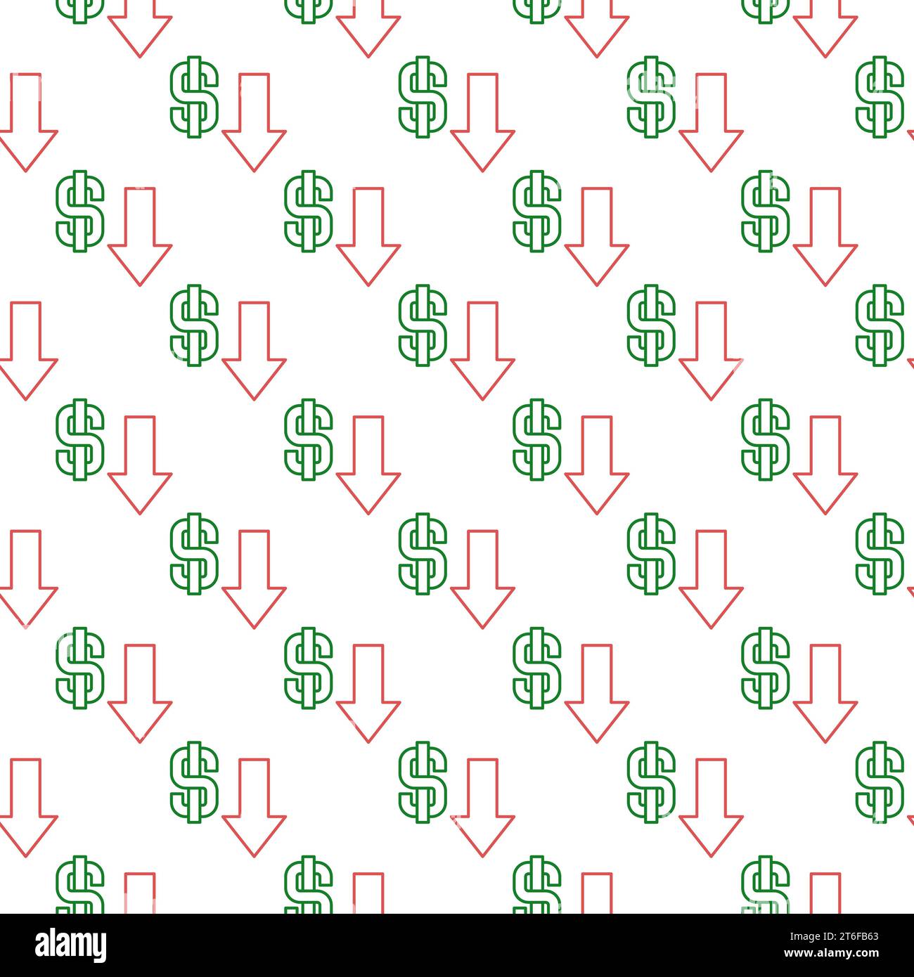 Dollar Devaluation concept vector linear minimal seamless pattern Stock ...