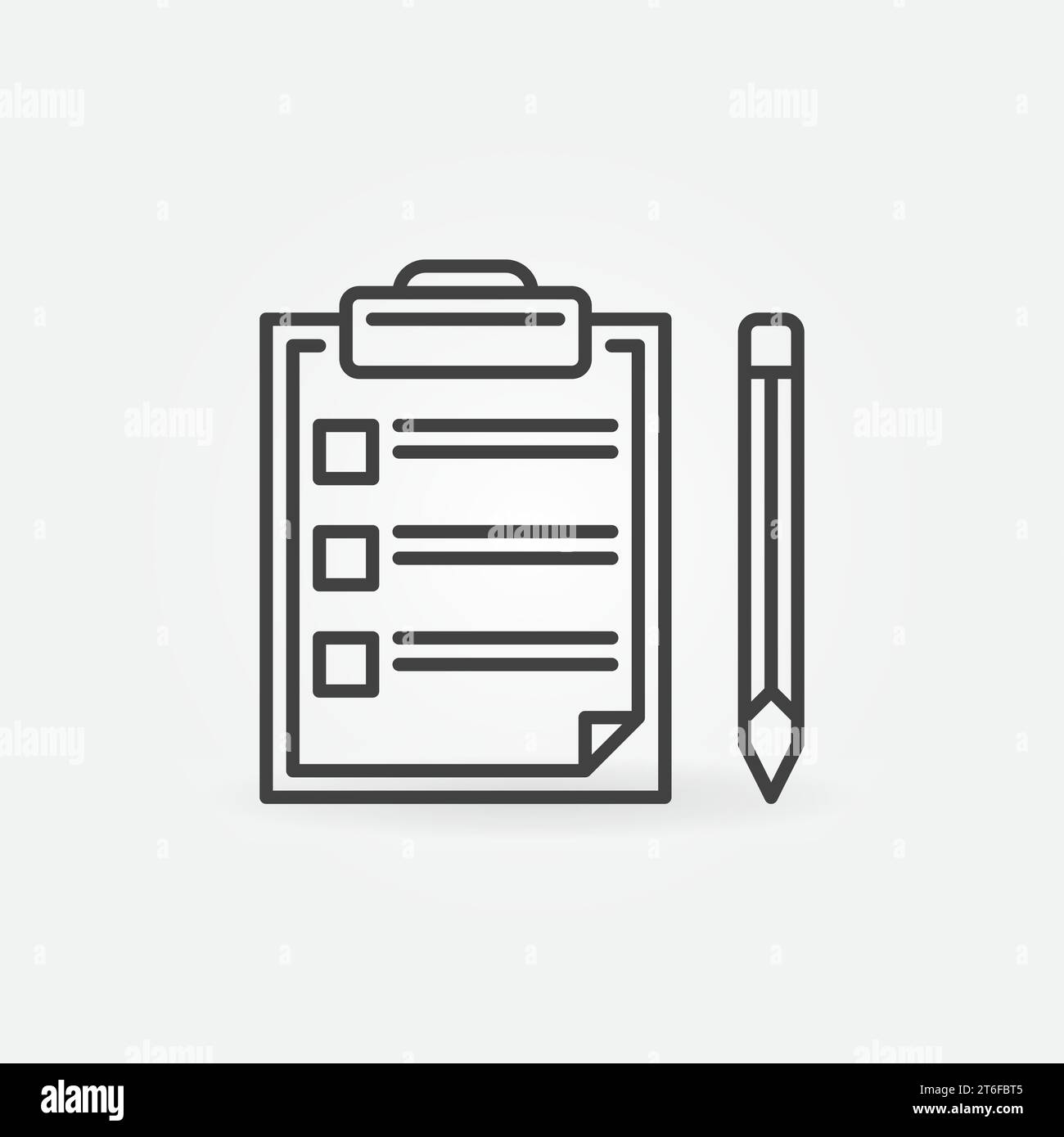 Clipboard with Pencil vector Tasks concept outline icon or symbol Stock ...