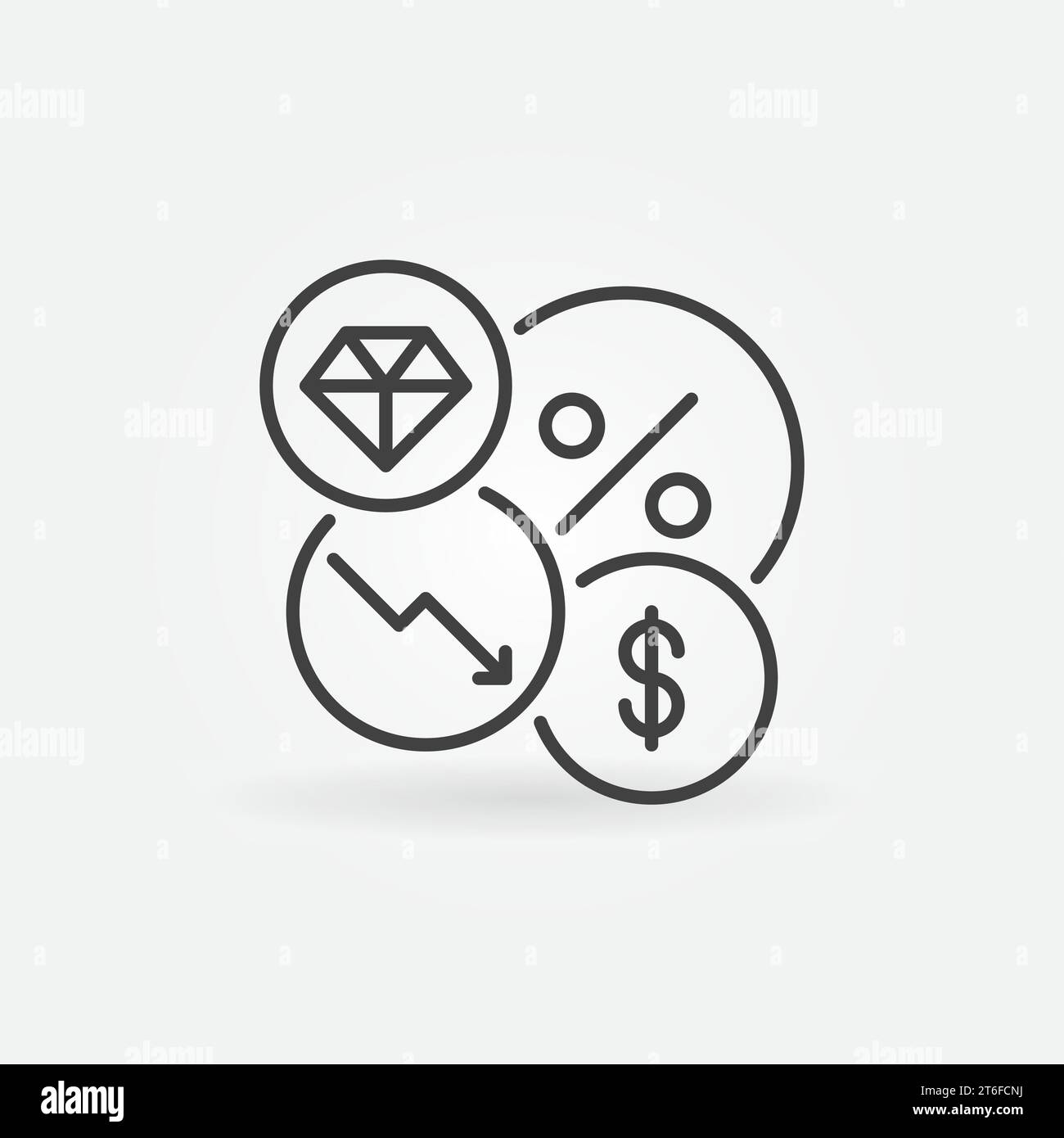 Inflation vector Hyperinflation concept icon with diamond, percent and ...