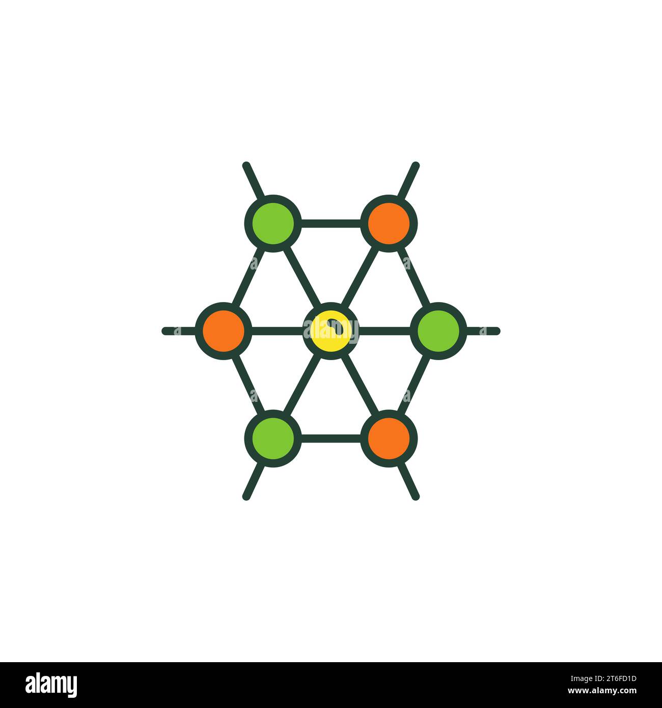 Vector Abstract Chemistry Molecule concept colored simple icon or sign Stock Vector