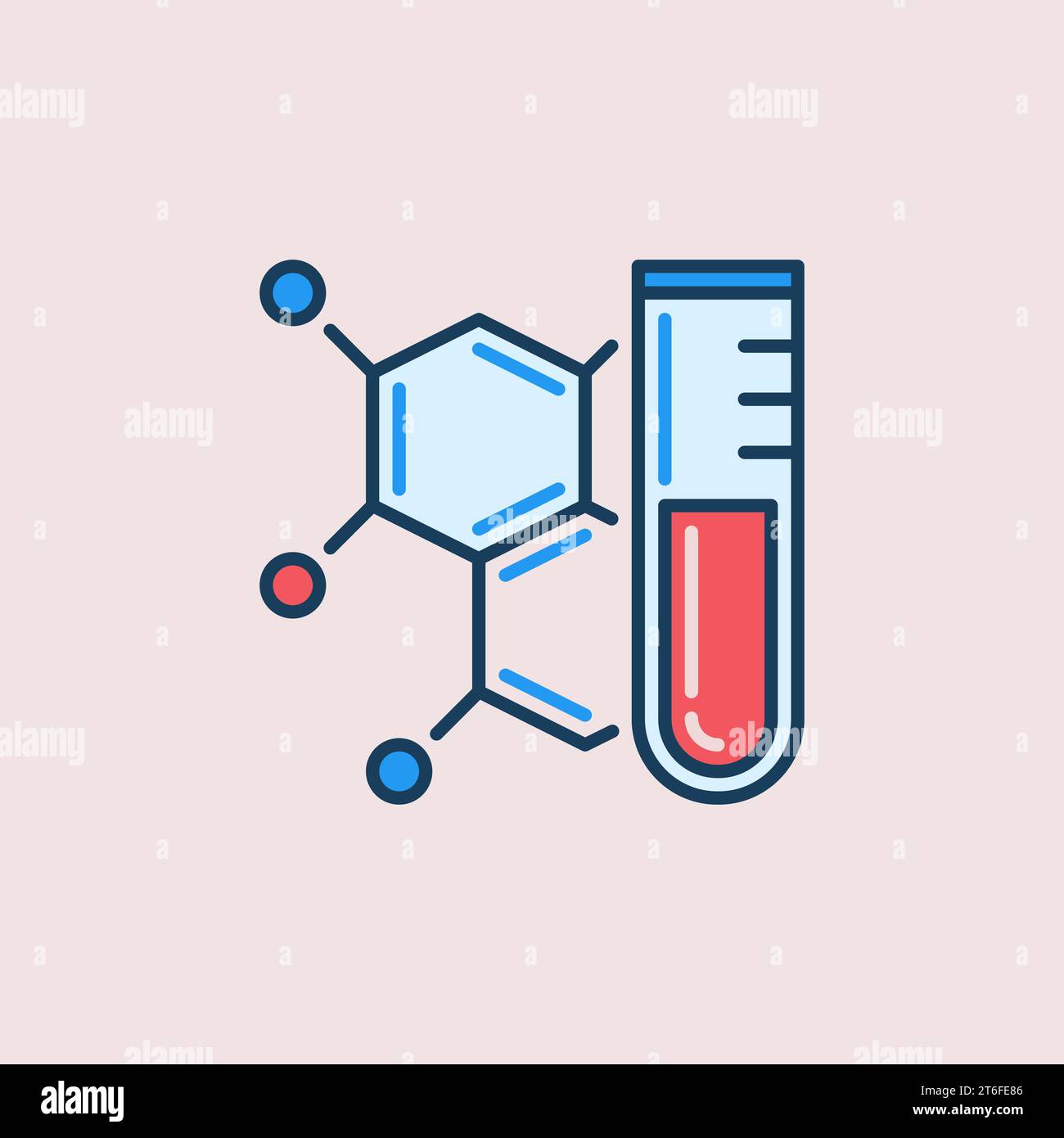 Lab Test Tube and Chemical Formula vector concept colored icon or logo ...