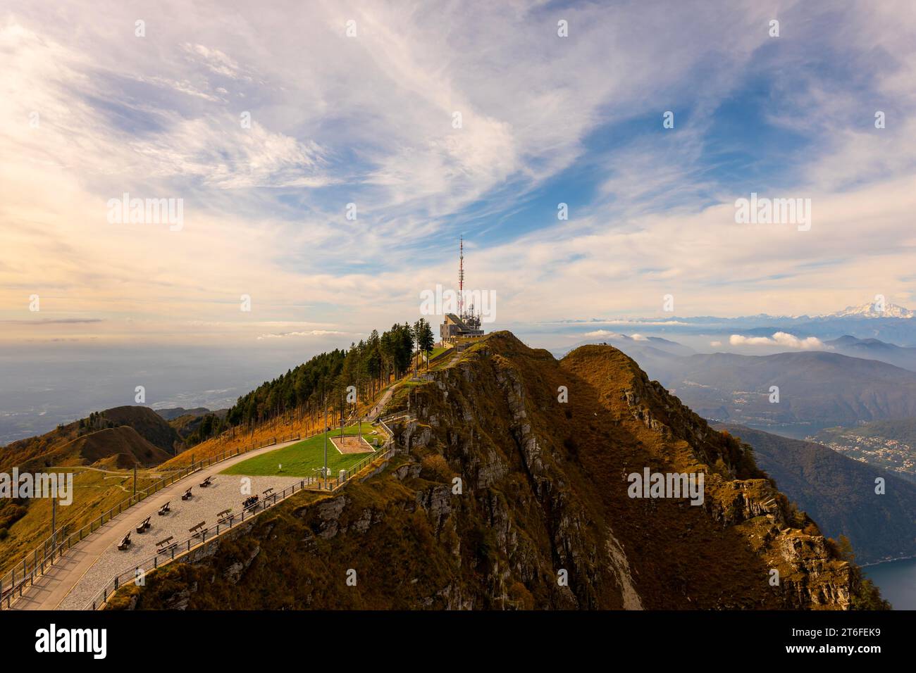 Aerial View over a Beautiful Meteorological and Communication Station ...