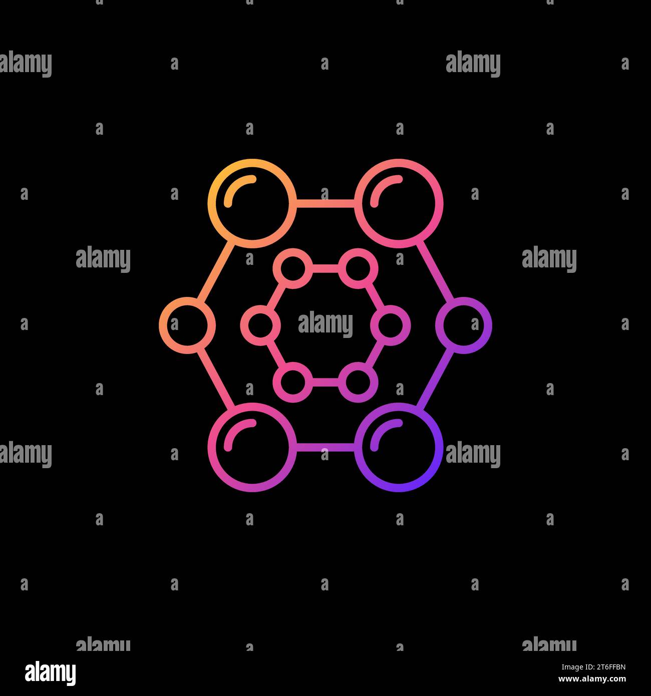 Chemical Molecule Formula vector concept abstract linear icon on dark ...