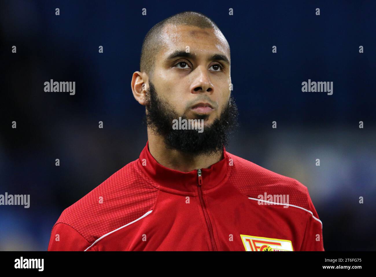 Aissa Laidouni of FC Union Berlin during warm up before the Uefa Champions Leaguematch beetween Ssc Napoli and Fc Union Berlin at Stadio Maradona on November 9, 2023 in Napoli, Italy . Stock Photo