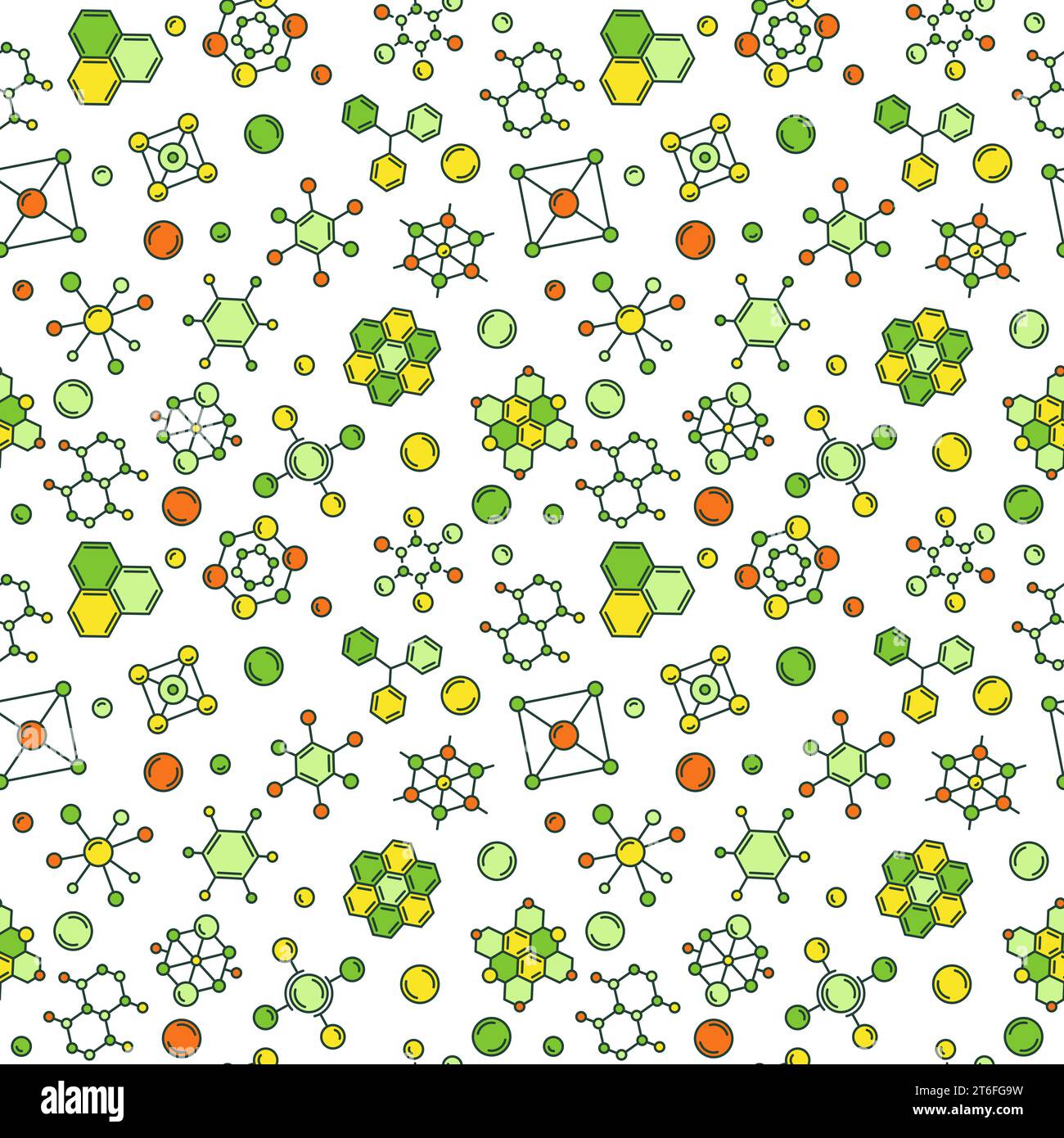 Chemical Formula and Molecule vector concept colored Seamless Pattern or Background Stock Vector