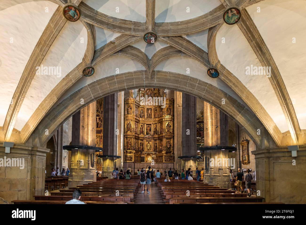 Church, interior view, Iglesia de San Vicente, San Sebastian, Donostia ...