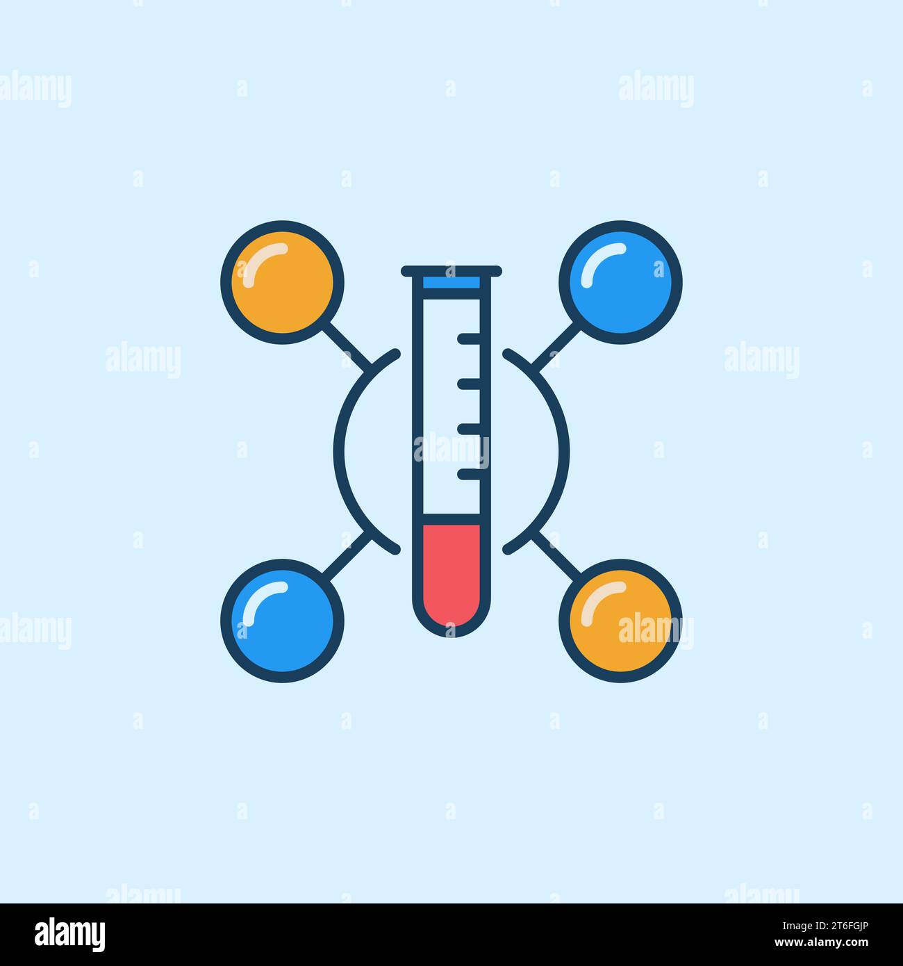 Chemical Molecule and Test Tube vector concept colored icon or symbol ...