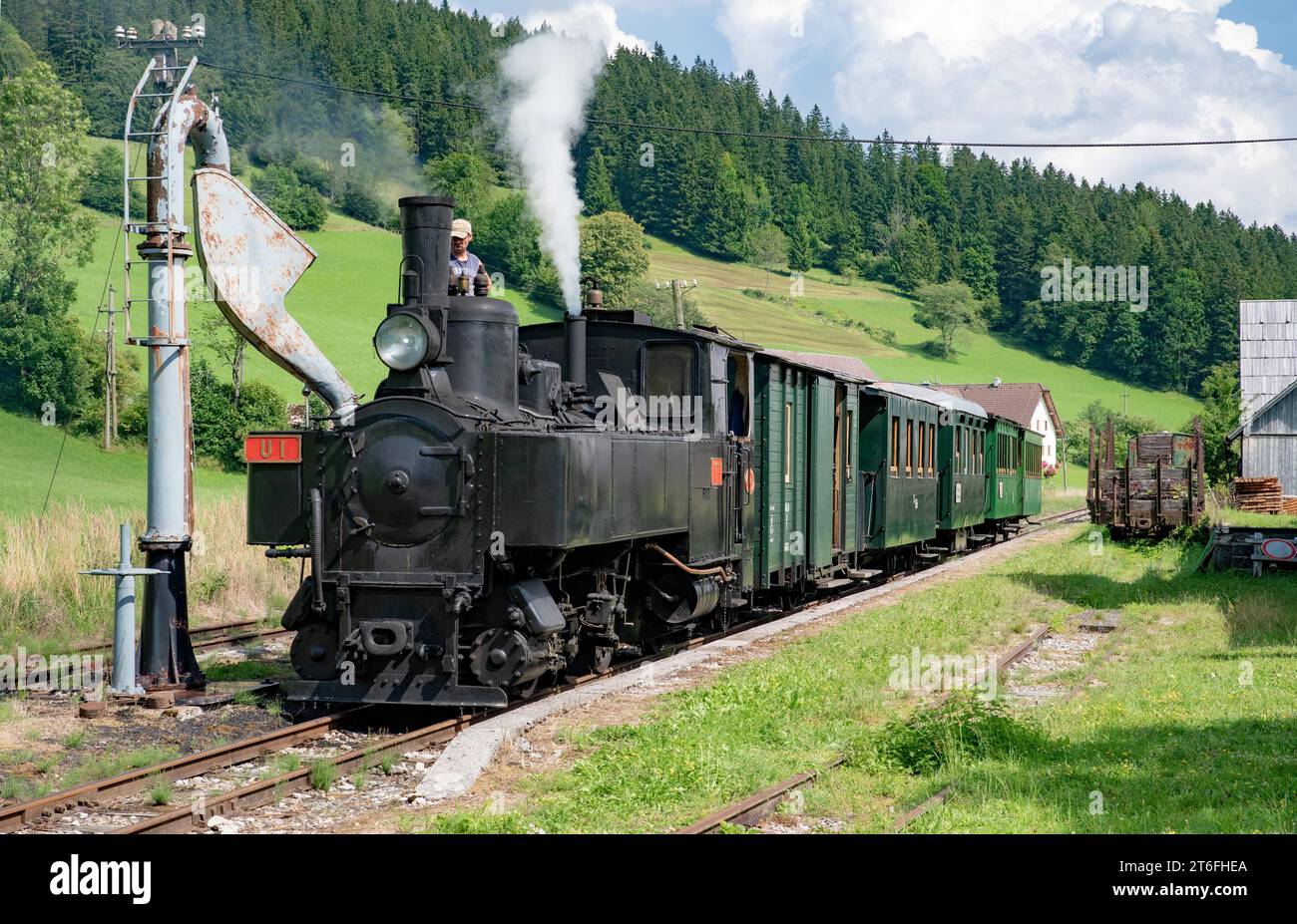 Steam locomotive of the Ybbstalbahn, Pfaffenschlag, Oetscherland, Lower Austria, Austria Stock Photo