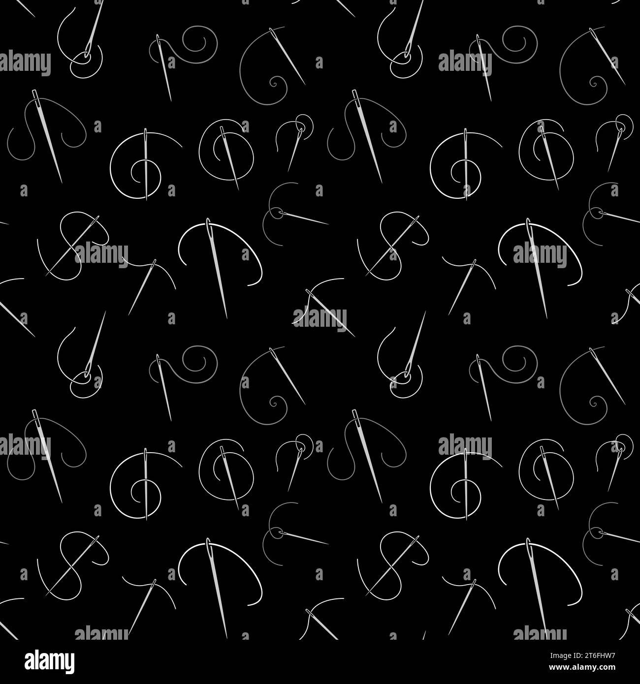 Needle for Sewing vector minimal Tailoring concept dark seamless ...