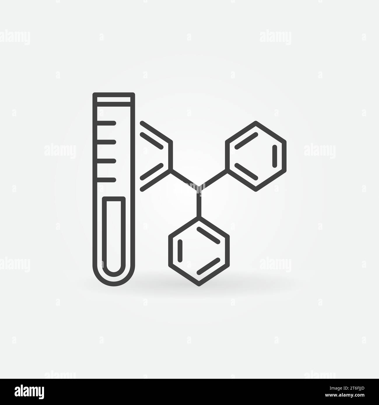 Test Sample Tube and Chemical Formula vector Education concept linear ...