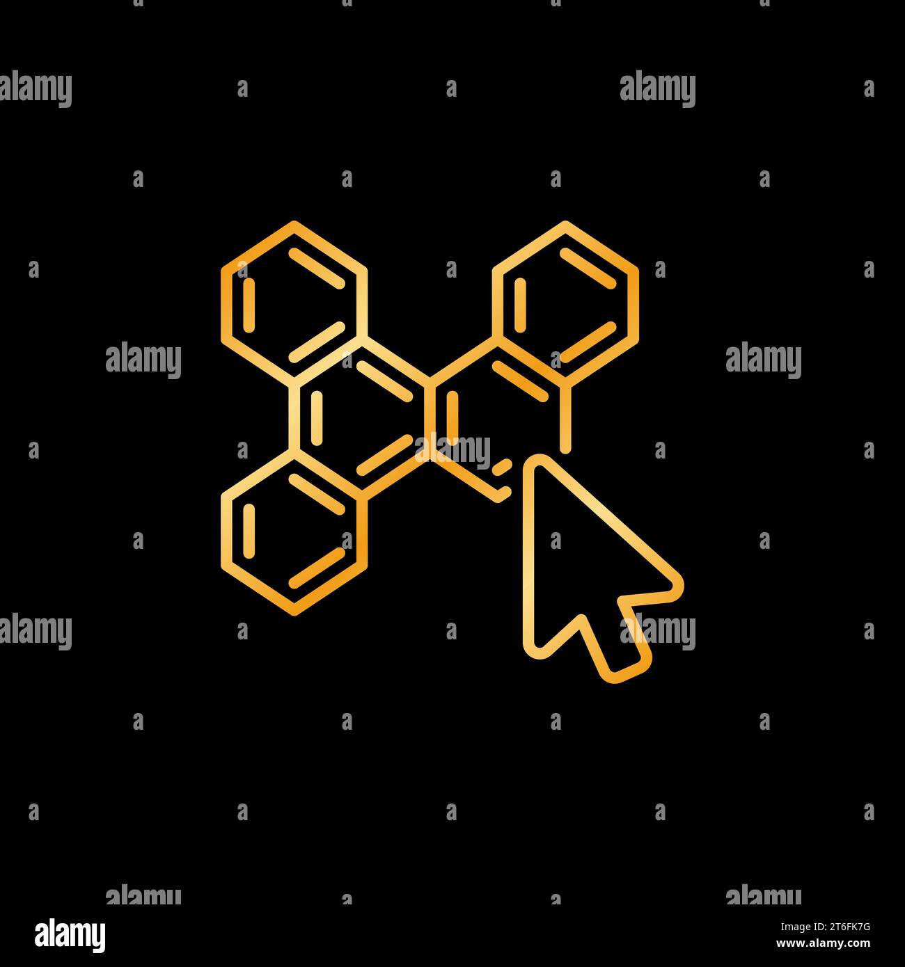 Cursor on Chemistry Molecule vector concept colored icon or logo element Stock Vector