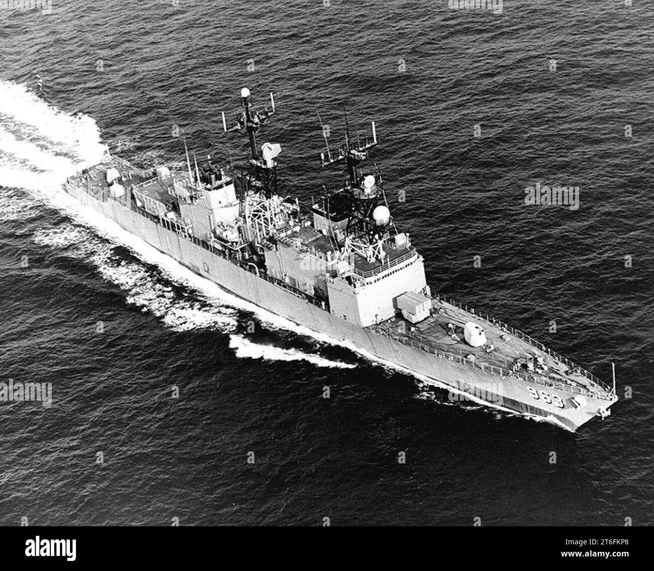 USS Spruance (DD-963) running trials in the Gulf of Mexico, in February 1975 (USN 1161134) Stock Photo