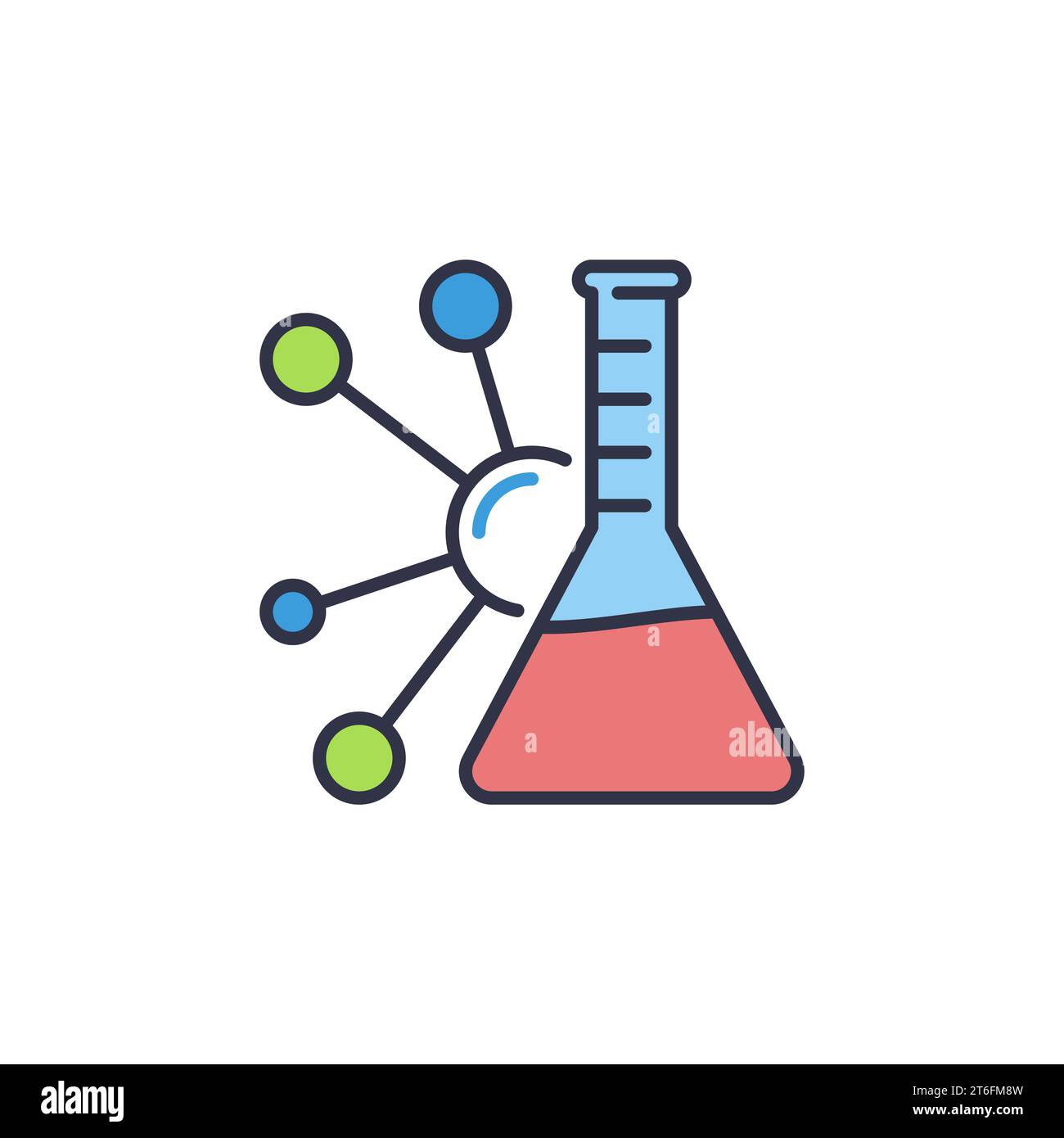 Flask and Chemical Formula vector concept colored icon or sign Stock ...