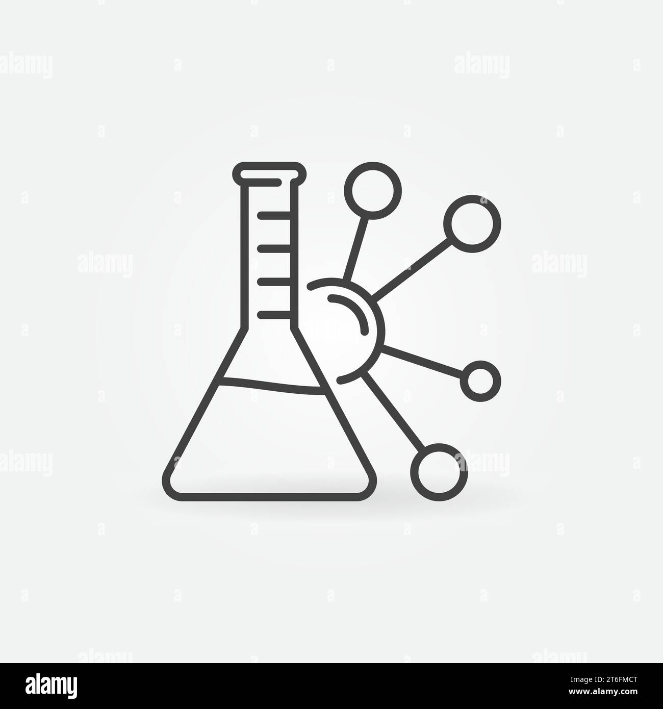 Chemical Formula with Flask vector concept icon or symbol in thin line ...