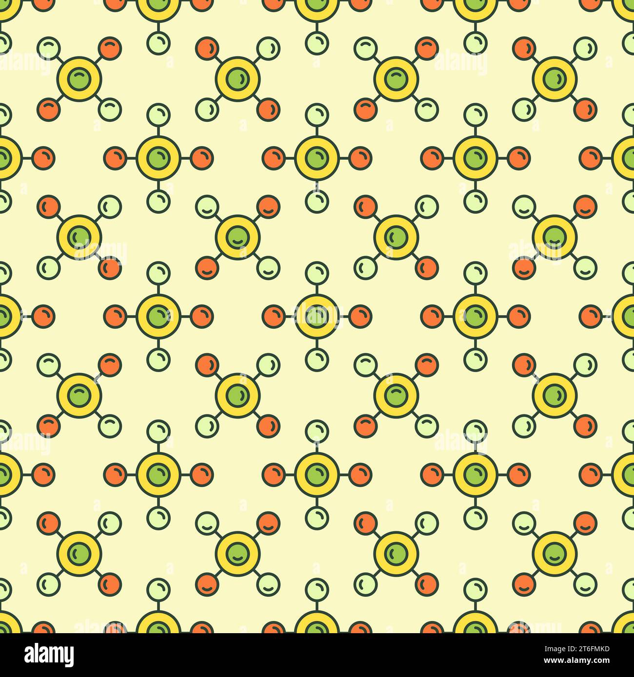Chemical Molecule Connections vector Chemistry concept Creative Seamless Pattern Stock Vector