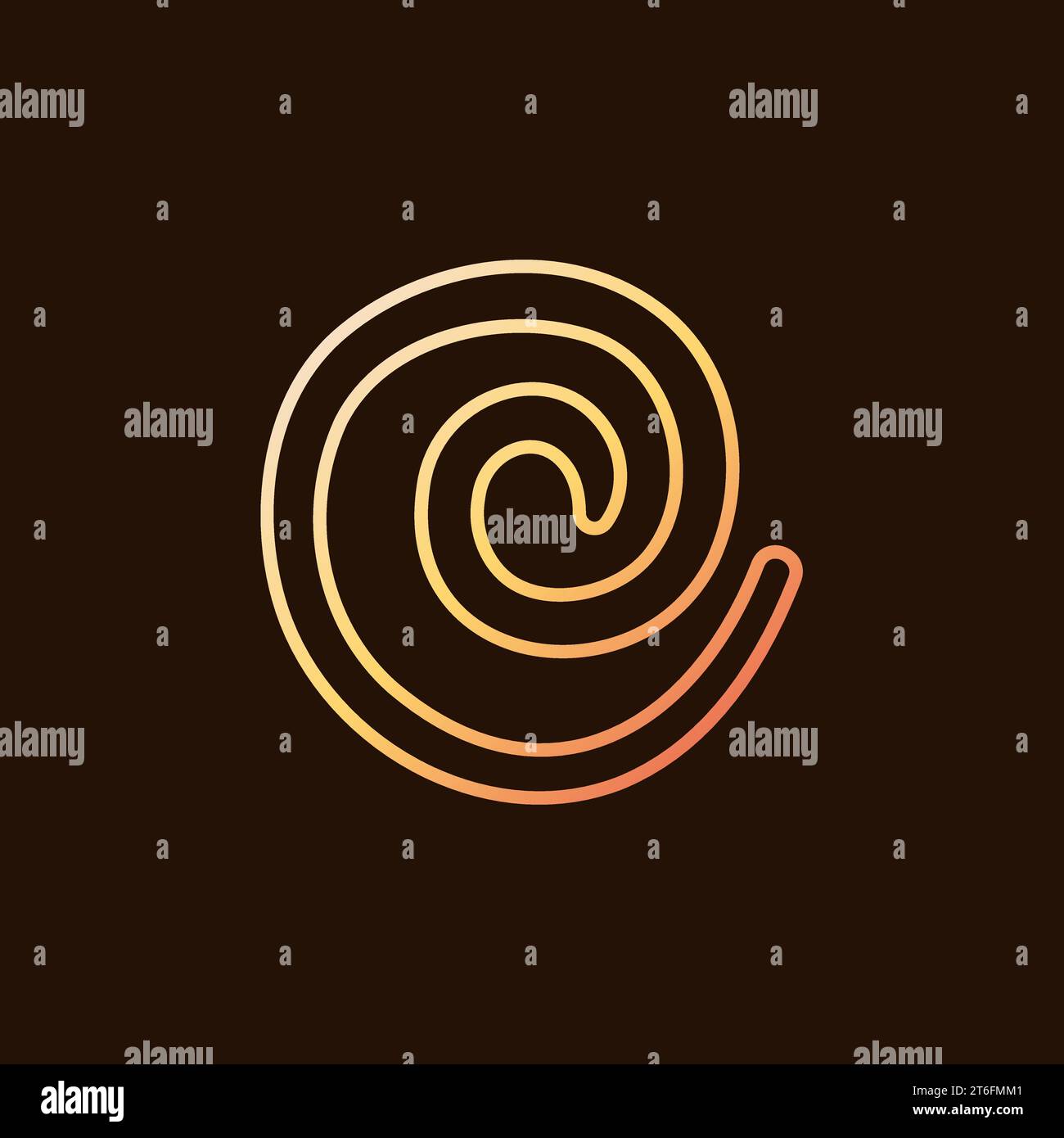 Ascarids vector Roundworm concept yellow line icon or sign on dark background Stock Vector