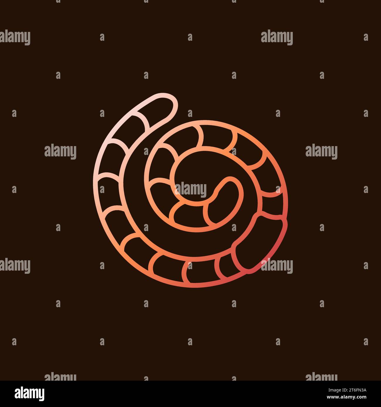 Earthworm colorful icon. Worm vector concept outline symbol on dark ...