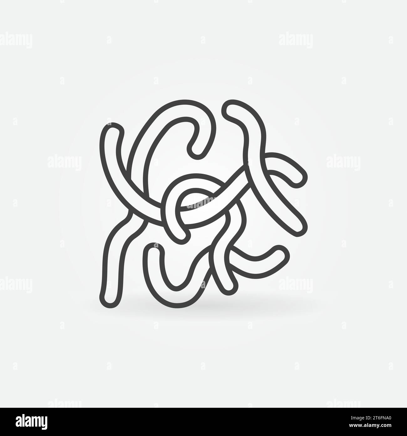 Nematodes Roundworms linear vector Nemathelminthes concept icon or logo element Stock Vector