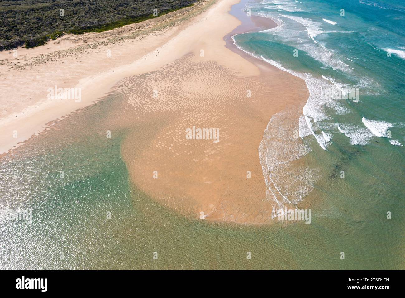 Aerial calm waves washing sandy hi-res stock photography and images - Alamy