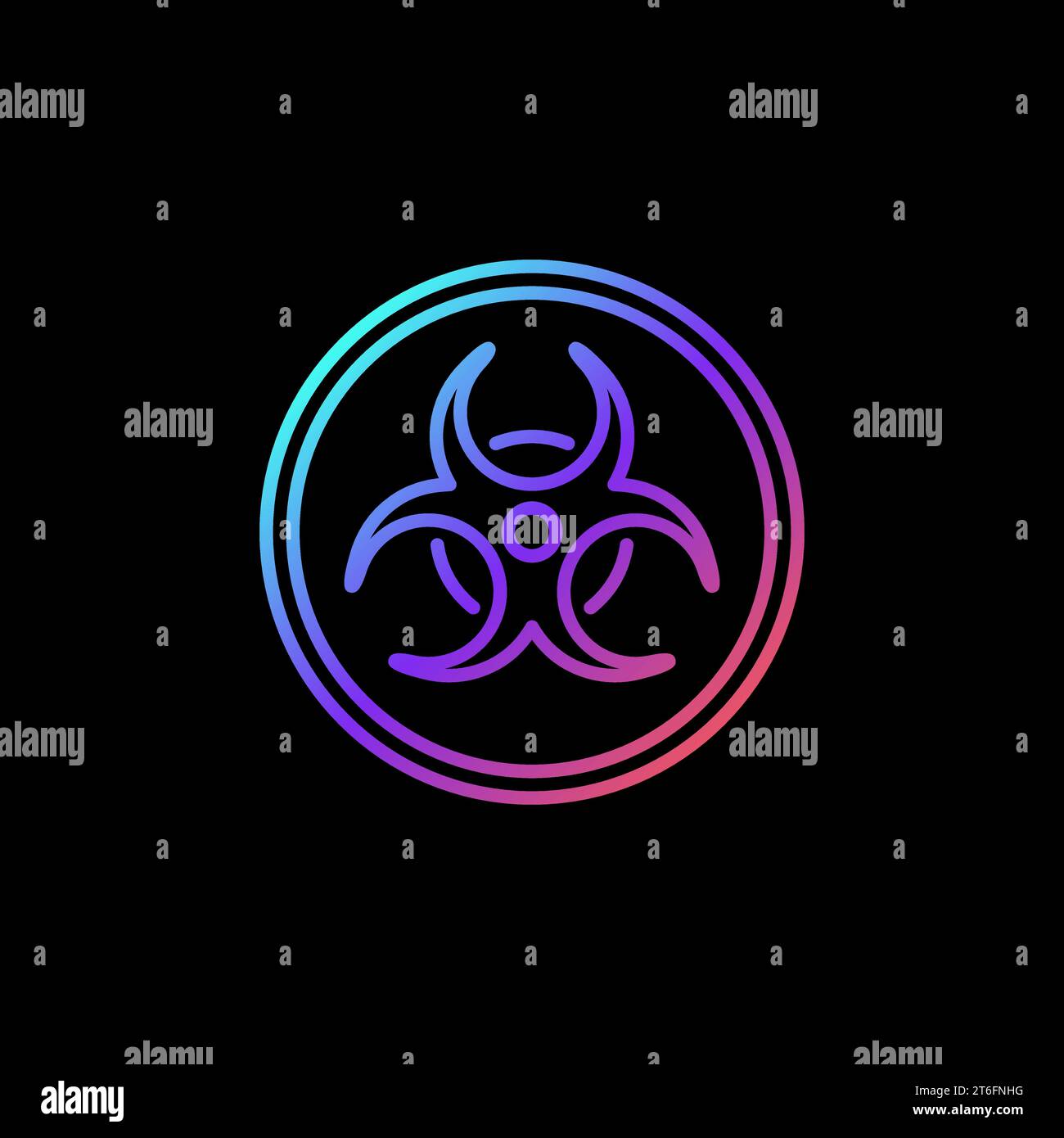 Bio-Hazard modern colorful icon. Biohazard concept linear sign on dark ...