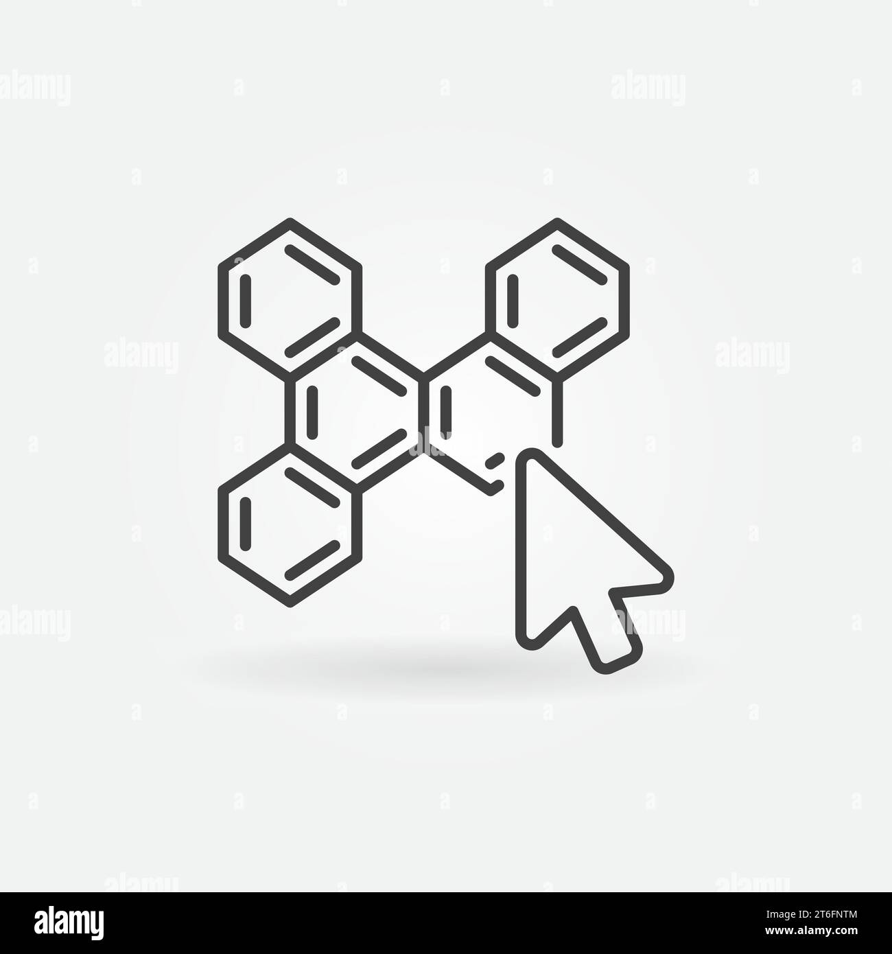 Mouse Click or Cursor on Chemistry Formula or Molecule vector concept linear icon or logo element Stock Vector