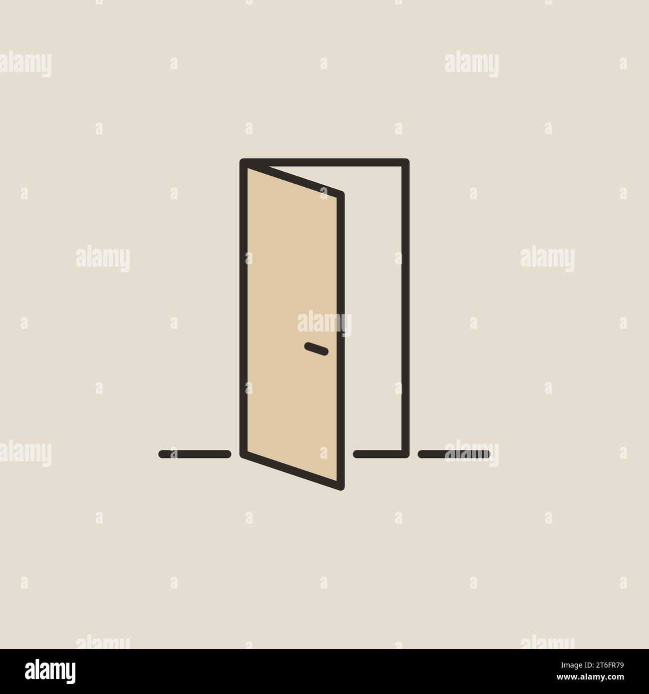 Interior Door vector concept colored minimal icon or symbol Stock Vector