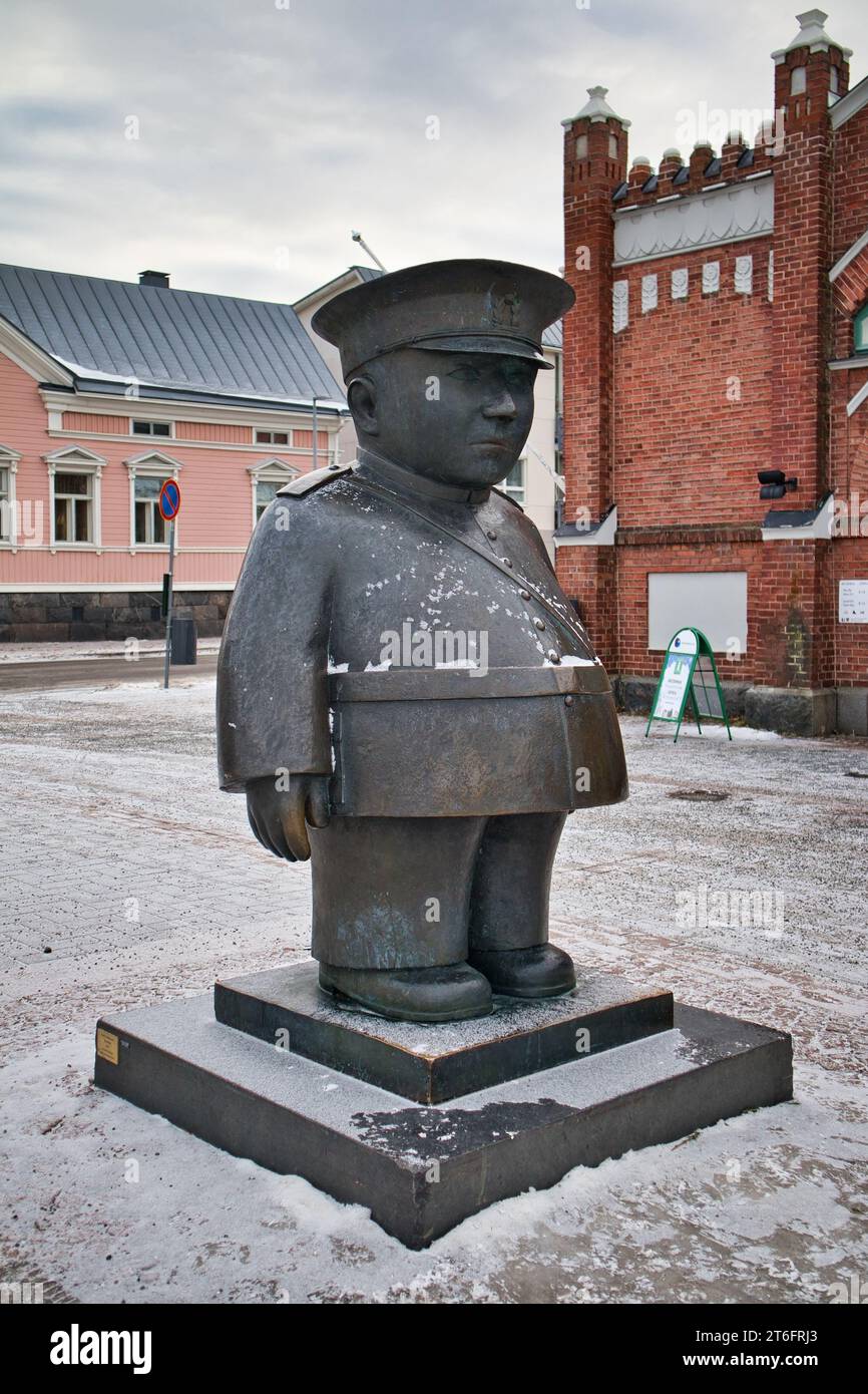 The Statue Of Toripolliisi In Oulu Finland Stock Photo Alamy