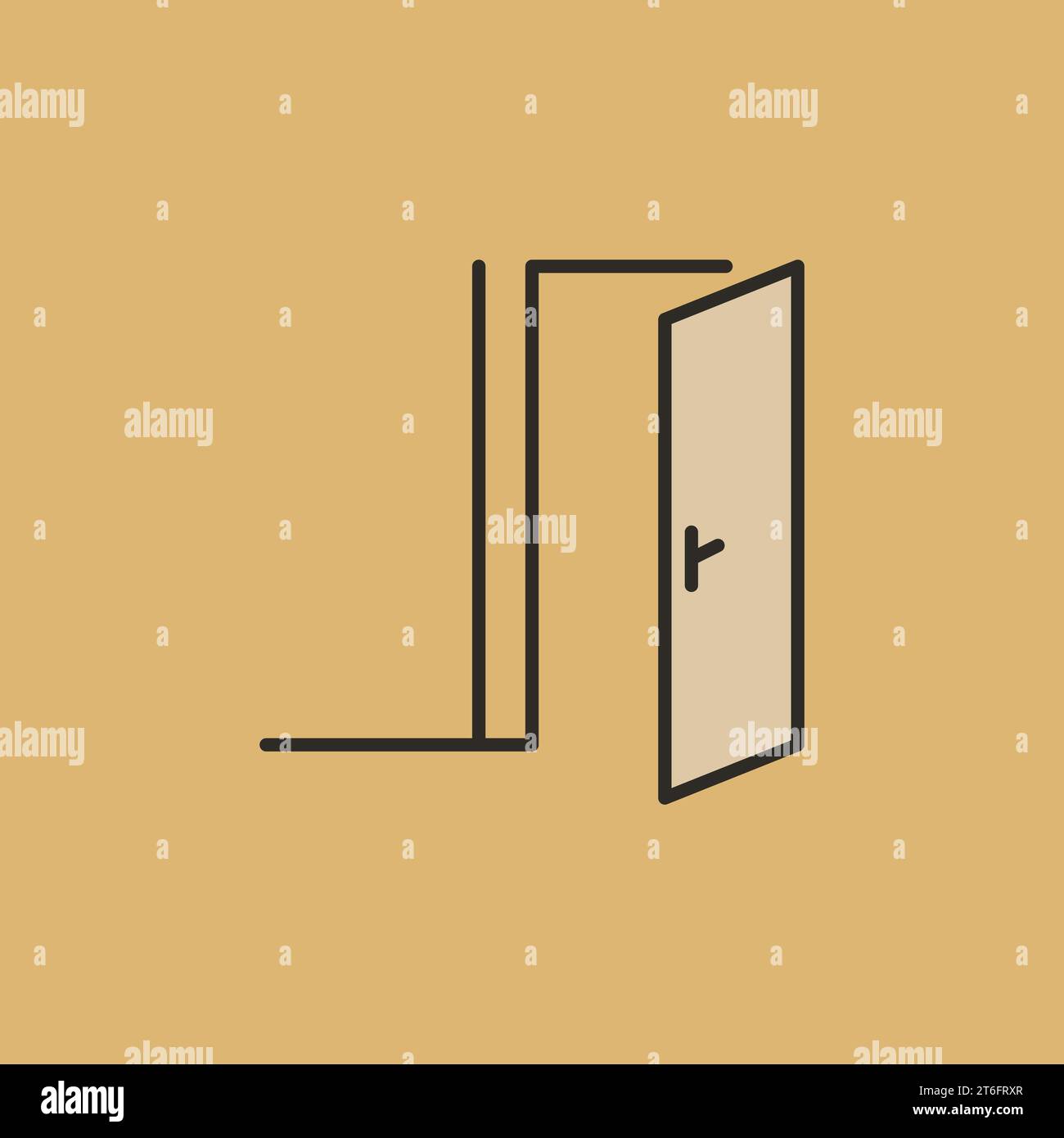 Opened Interior Door vector concept colored icon or symbol Stock Vector