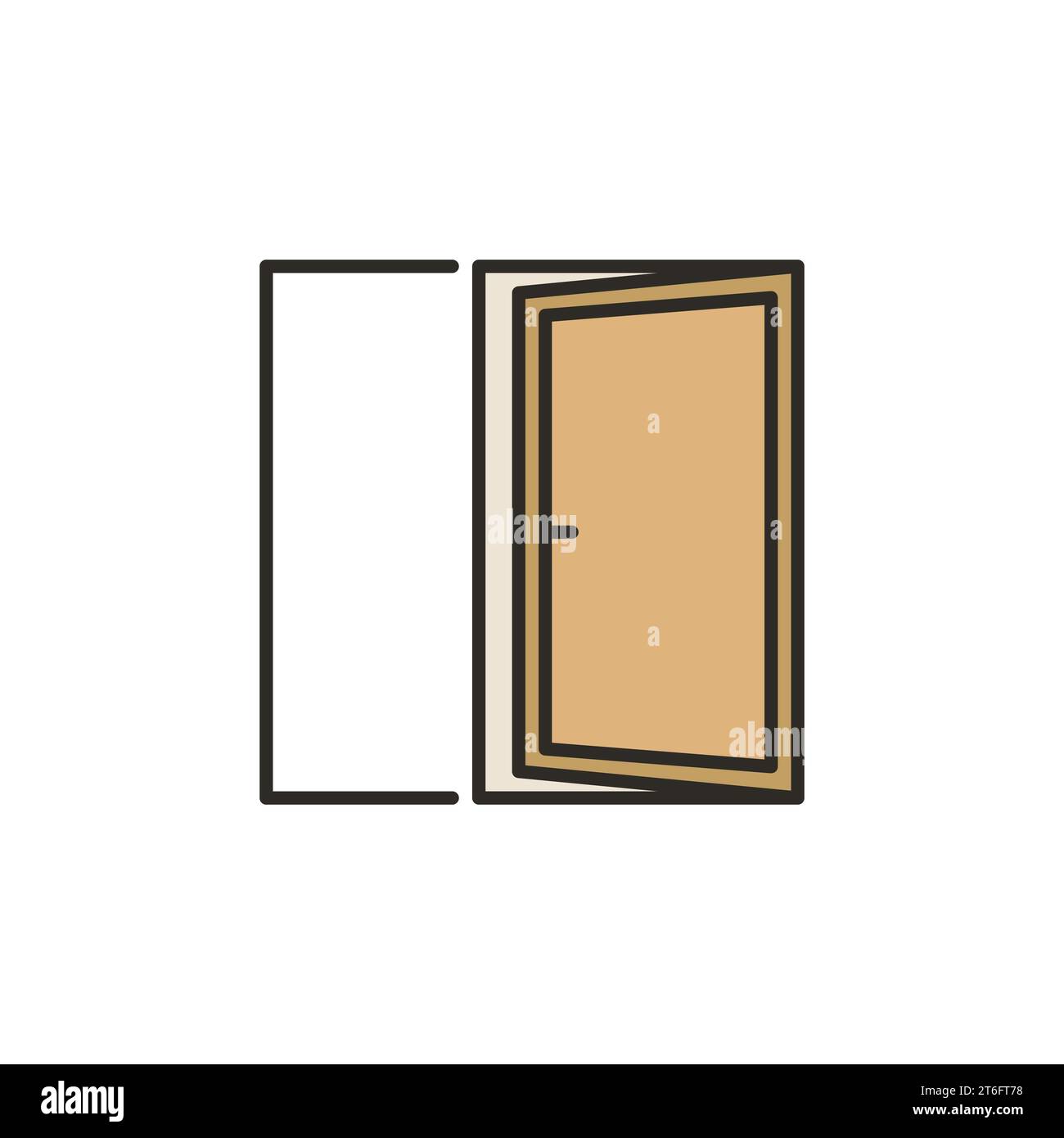 Opened Door vector concept colored icon or design element Stock Vector