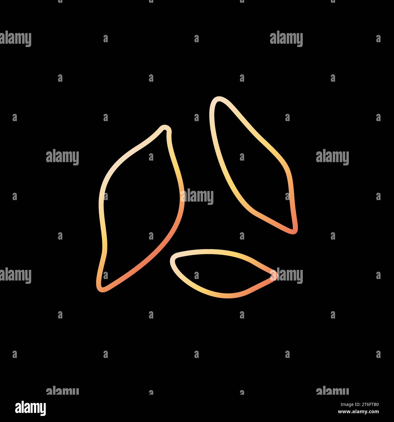 Trematodes linear vector concept yellow icon or sign on dark background Stock Vector