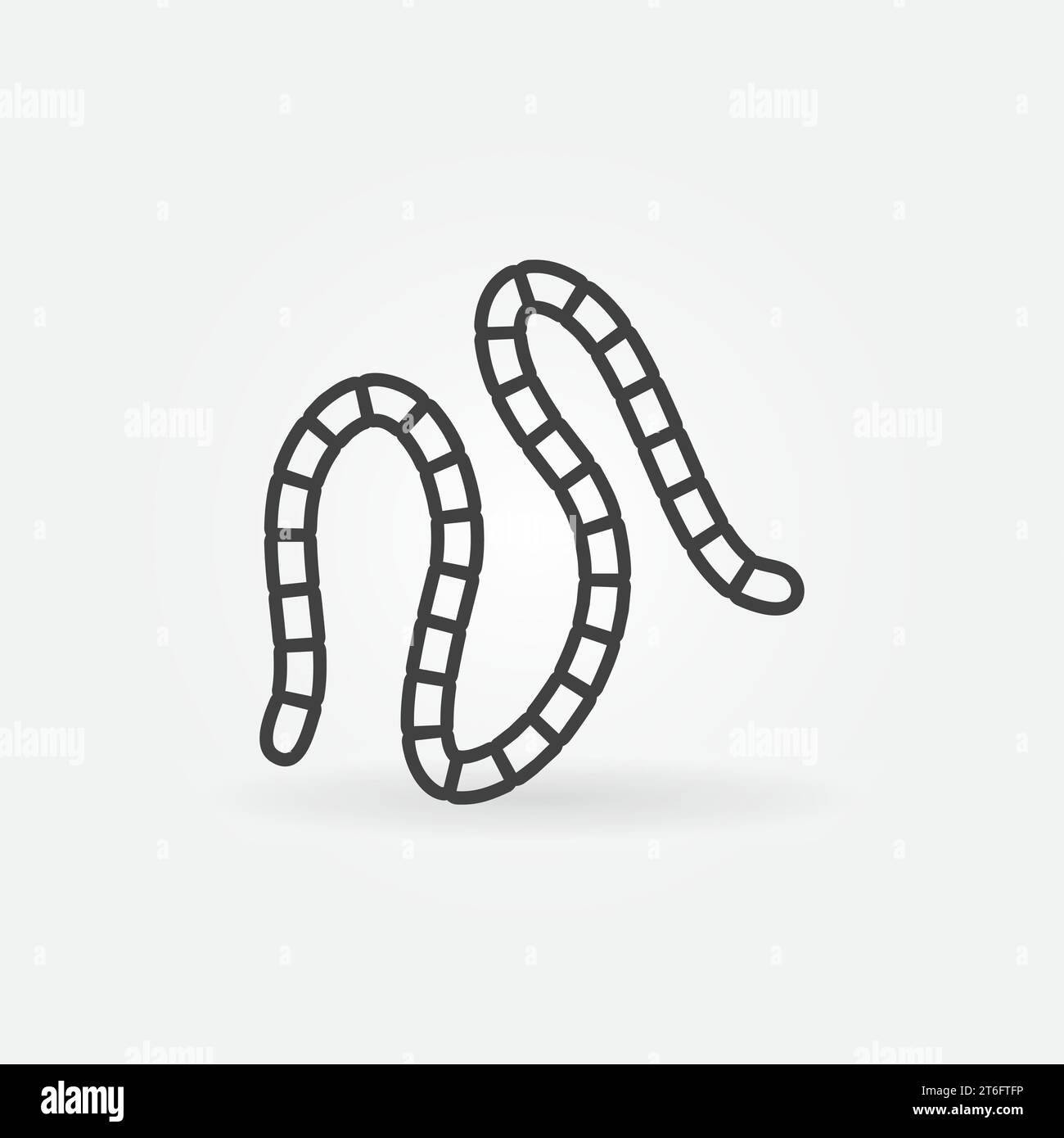 Roundworm outline vector concept minimal icon or design element Stock Vector