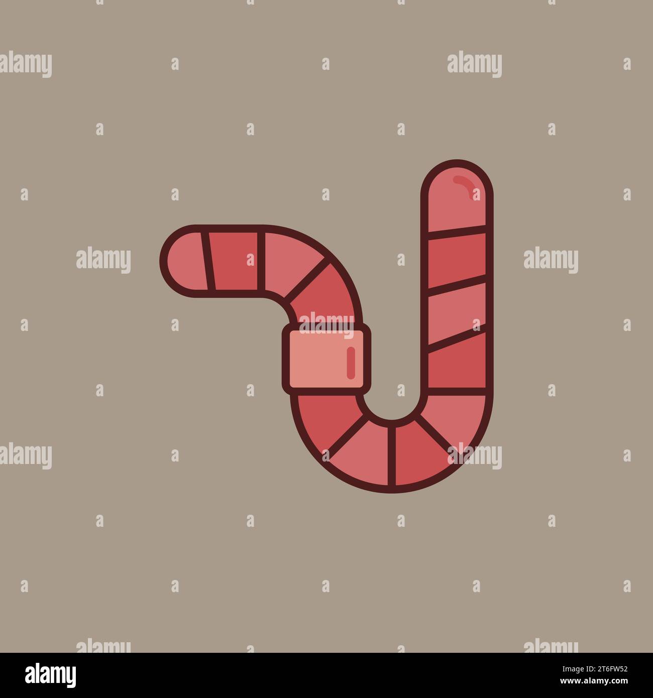 Worm vector concept simple red icon or design element Stock Vector ...