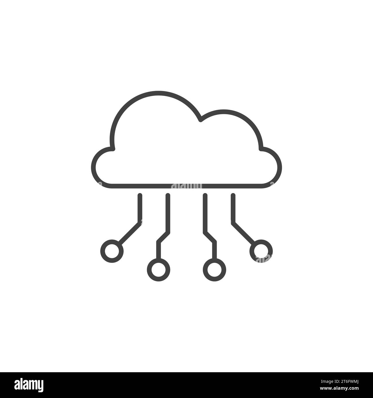 Neural Network Data Cloud Platform Vector Concept Icon Or Symbol In 