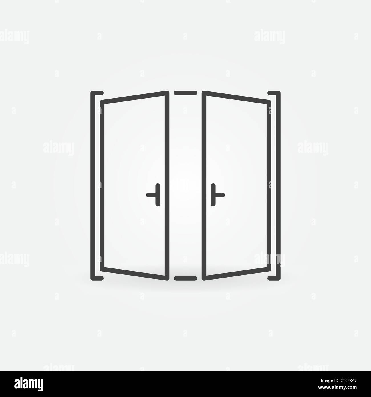 Open Doors linear vector concept icon or logo element Stock Vector