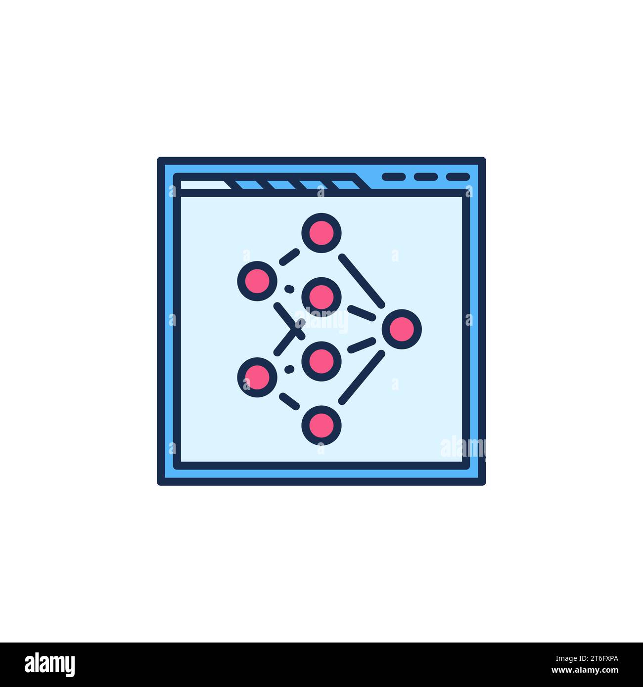 Web Browser with Neural Network vector concept colored icon or symbol Stock Vector
