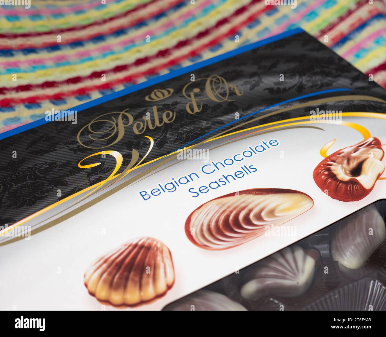 Belgian Chocolate Seashells by The Belgian Chocolate Group. Stock Photo