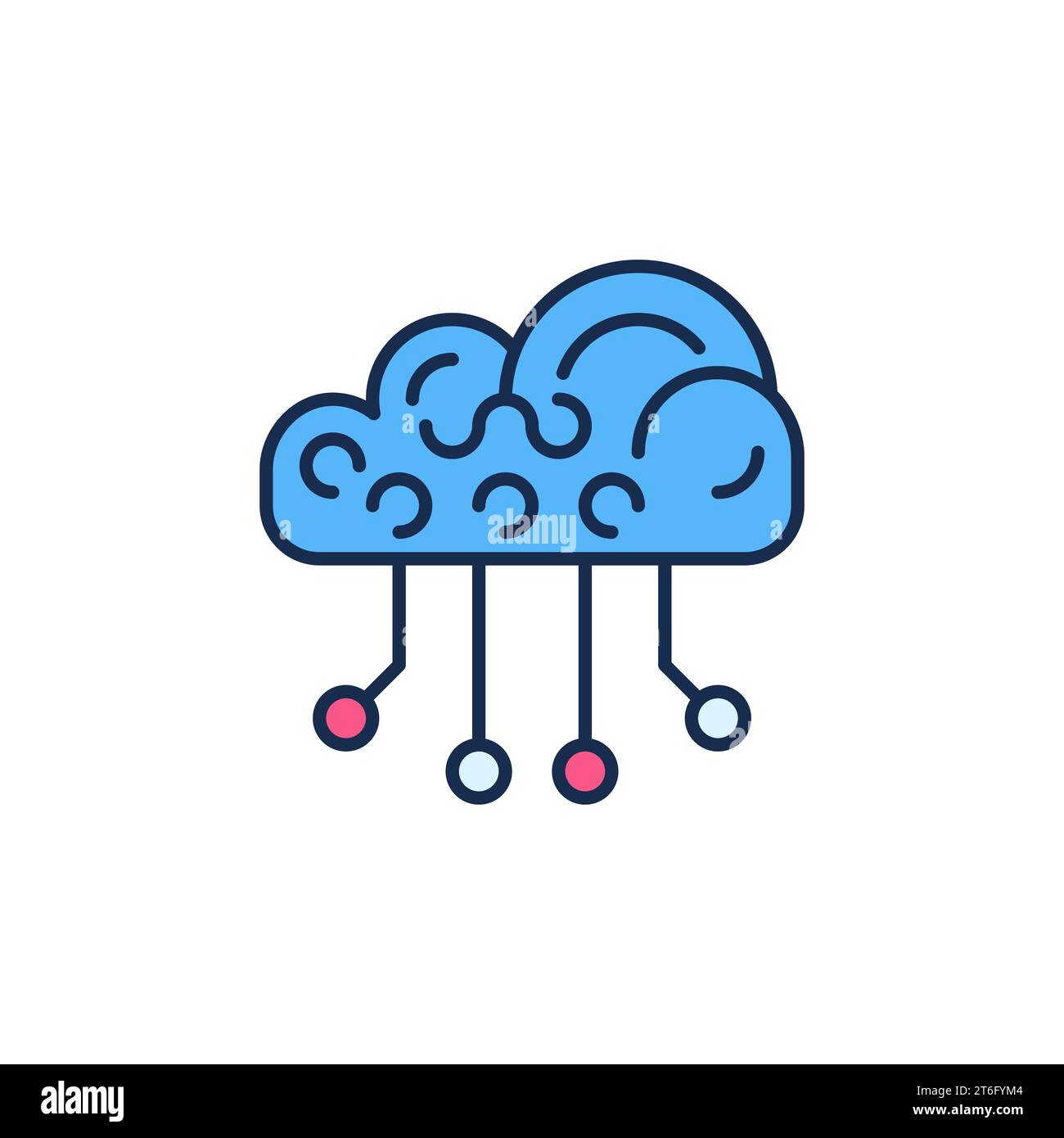 Neural Network Cloud Technology vector concept colored icon or logo element Stock Vector Image